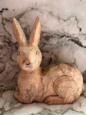 Wooden sitting bunny. Target Easter Rabbit Sculpture - Home Art